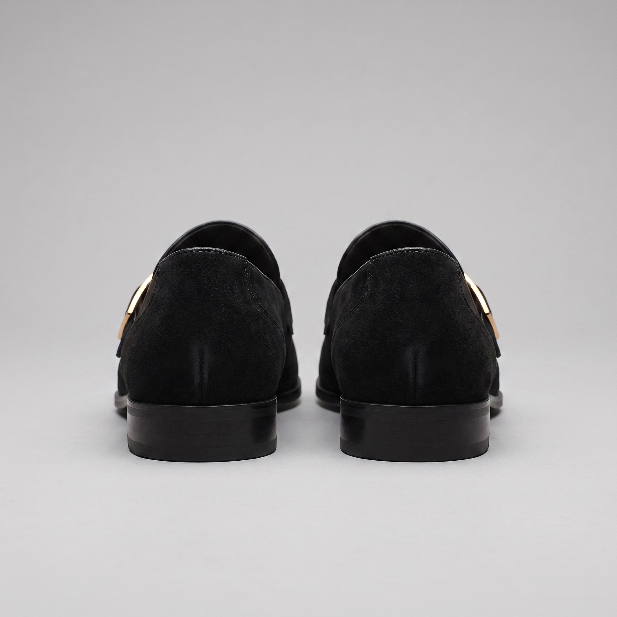 Men's Suede Gold Buckle Loafers