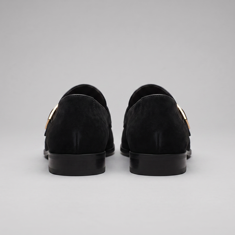 Men's Suede Gold Buckle Loafers