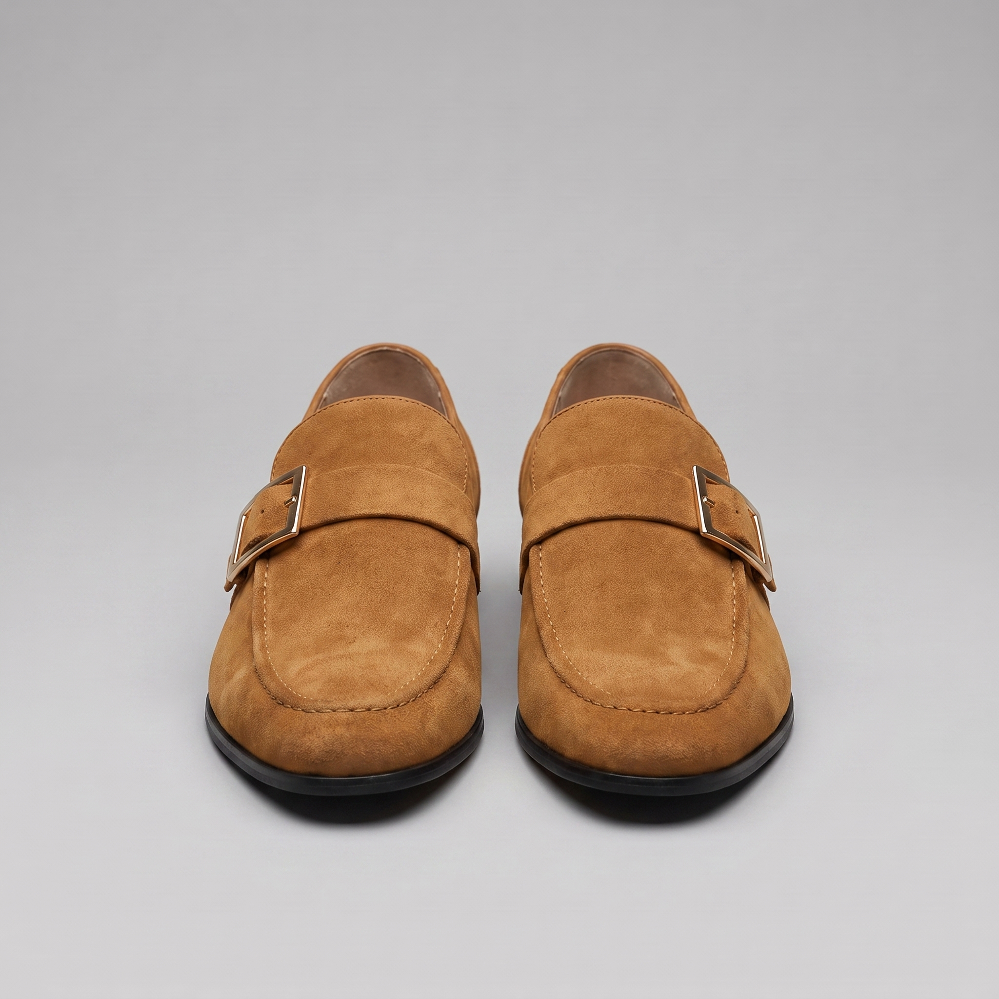 Men's Suede Gold Buckle Loafers