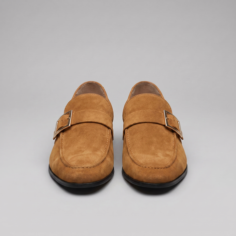 Men's Suede Gold Buckle Loafers