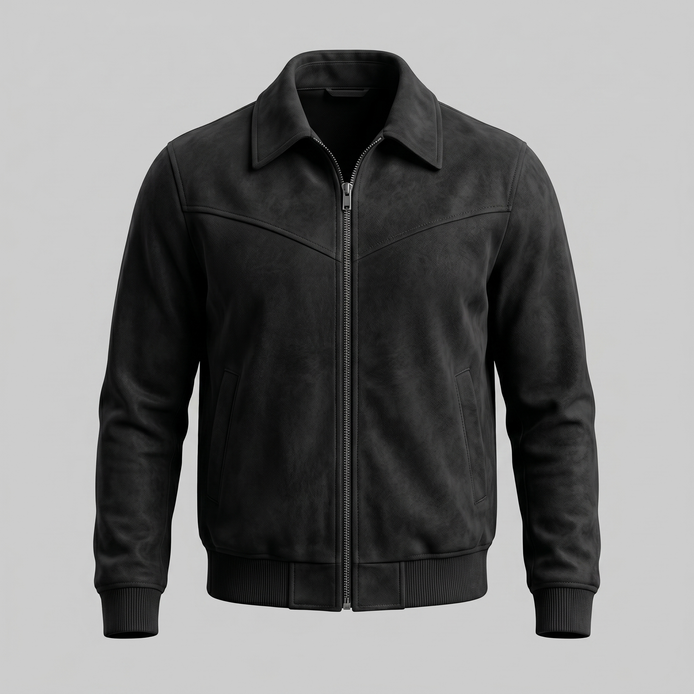 Men's Suede Harrington Bomber Jacket