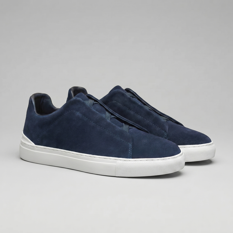 Men's Suede Leather Slip-On Trainers