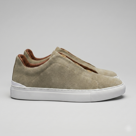Men's Suede Leather Slip-On Trainers