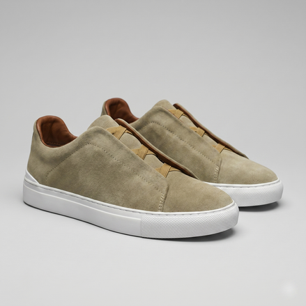 Men's Suede Leather Slip-On Trainers