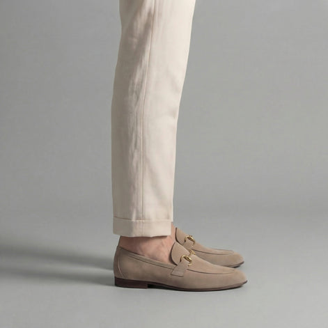 Men's Suede Loafers with Horsebit Detail
