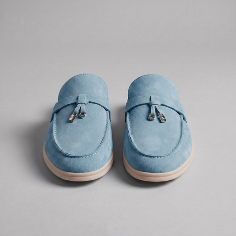Men's Suede Metal Buckle Loafer Mules