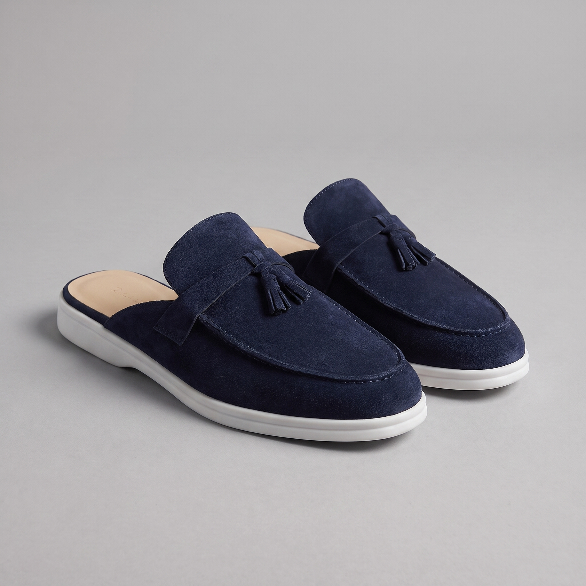 Men's Suede Metal Buckle Loafer Mules
