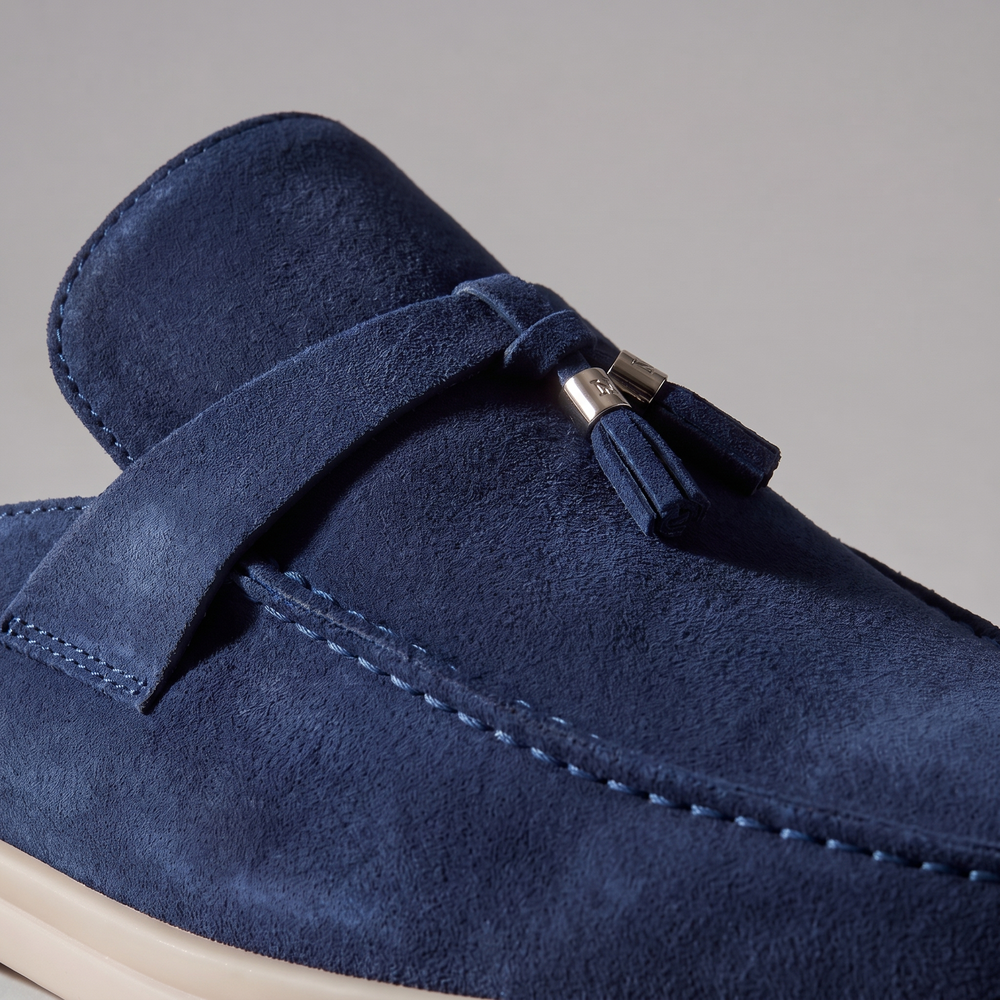 Men's Suede Metal Buckle Loafer Mules