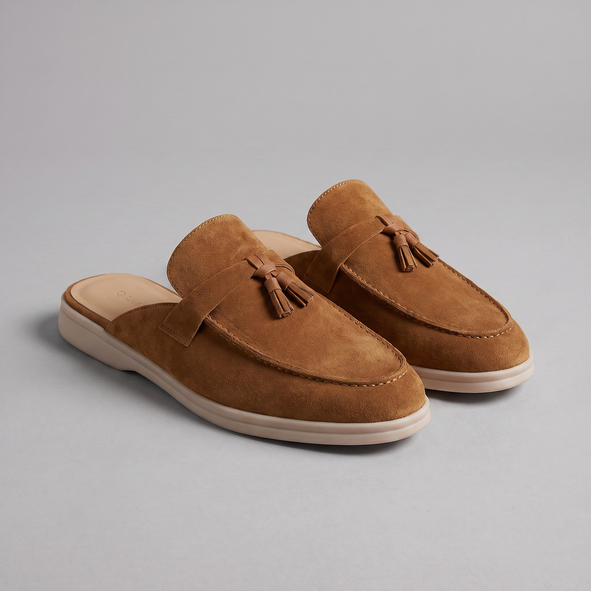 Men's Suede Metal Buckle Loafer Mules