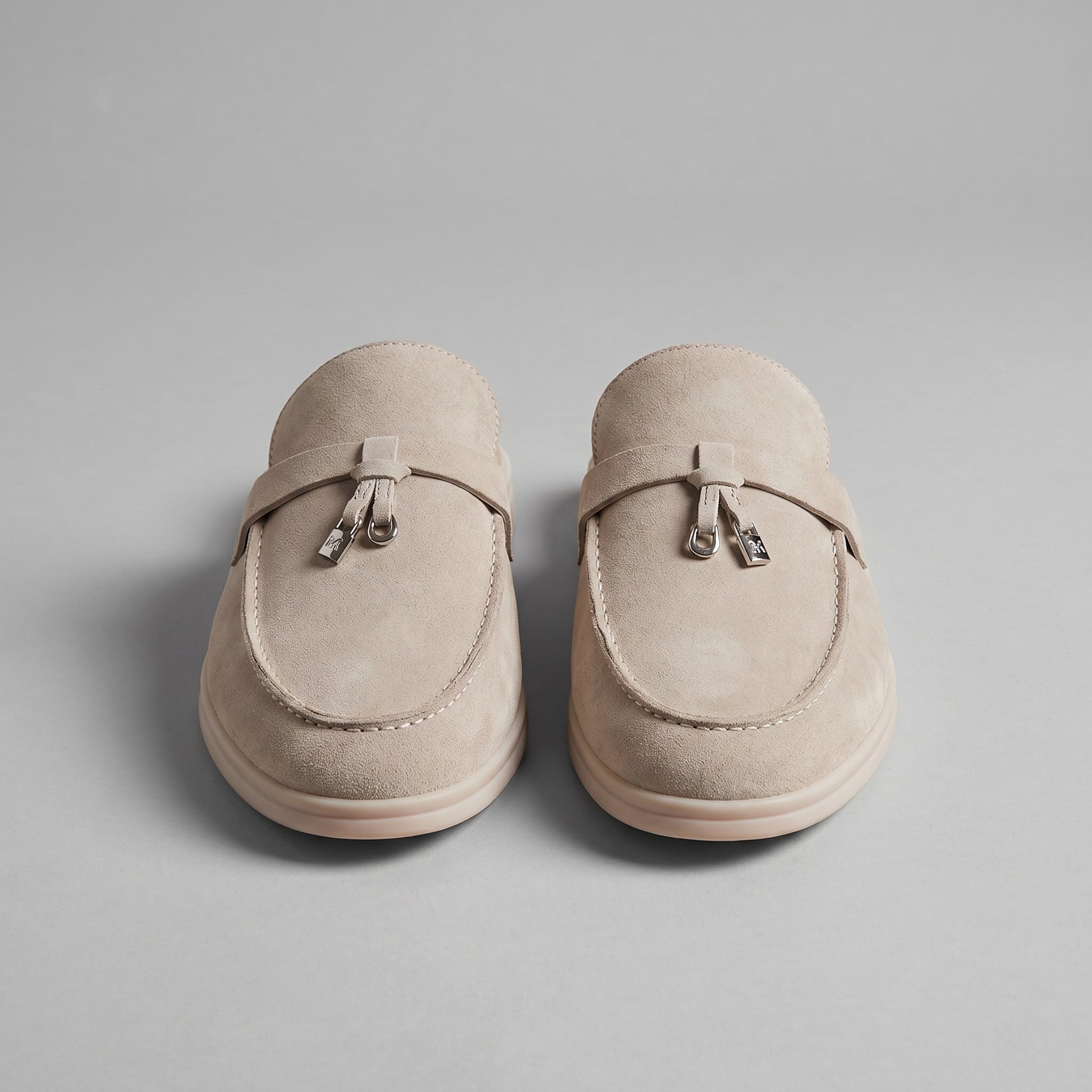 Men's Suede Metal Buckle Loafer Mules