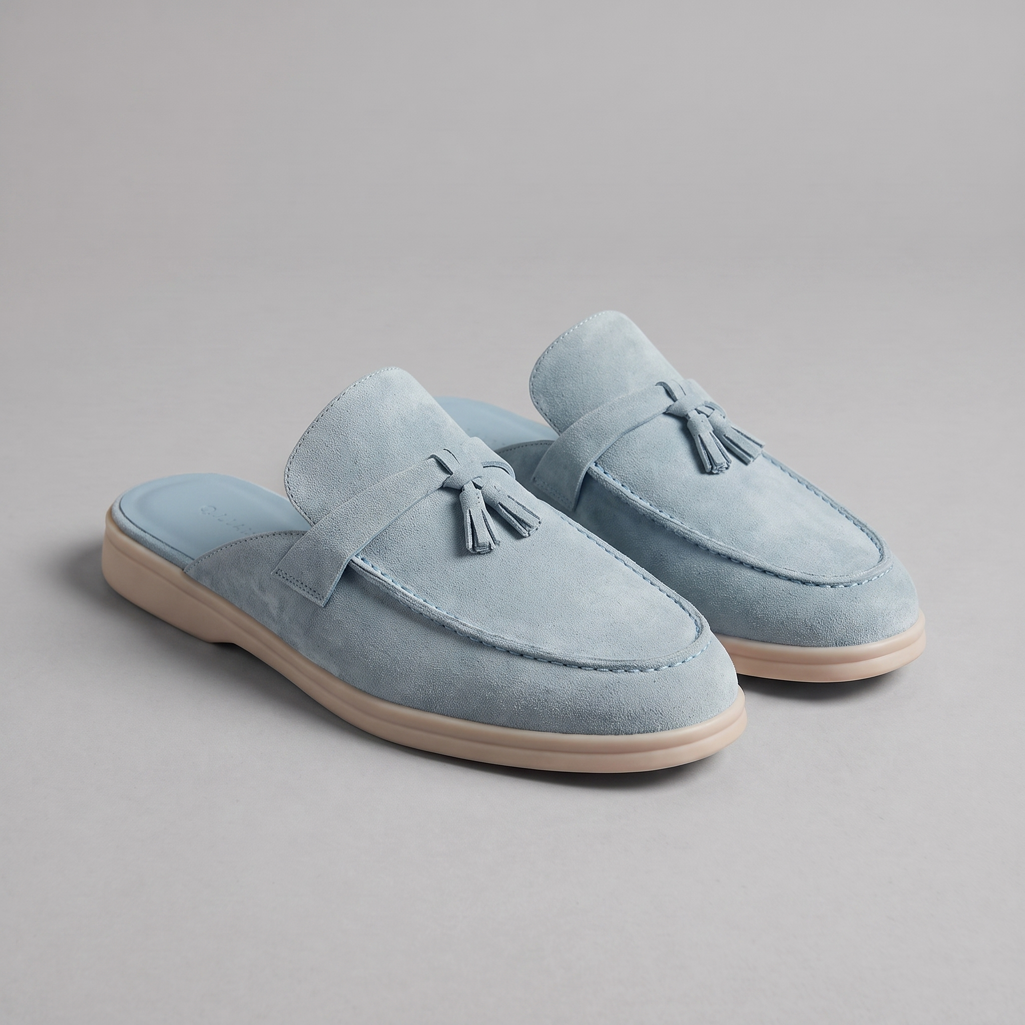 Men's Suede Metal Buckle Loafer Mules