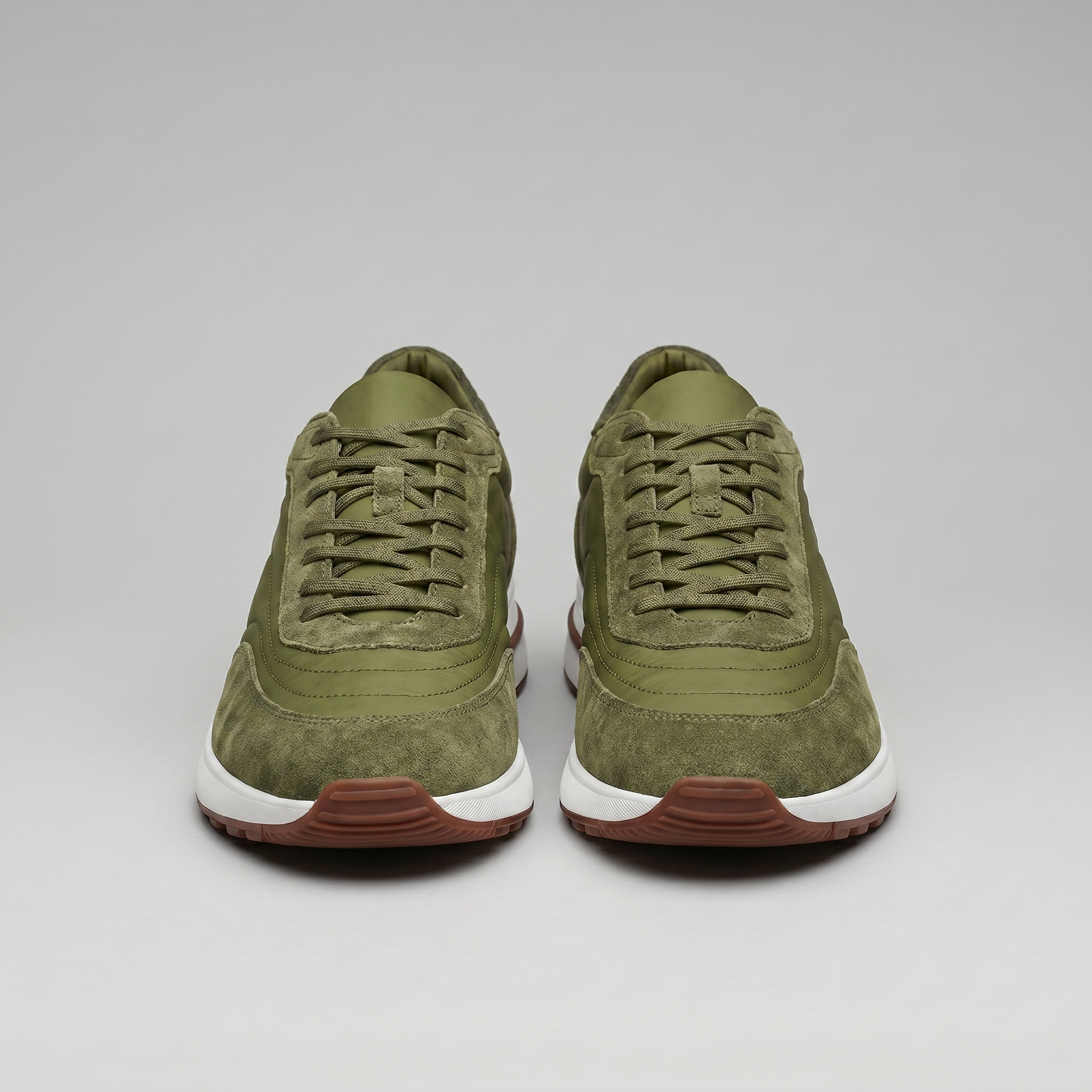 Men's Suede Panel Lace-Up Trainers