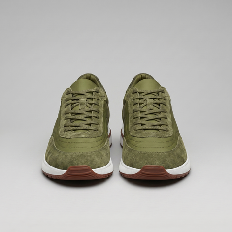 Men's Suede Panel Lace-Up Trainers