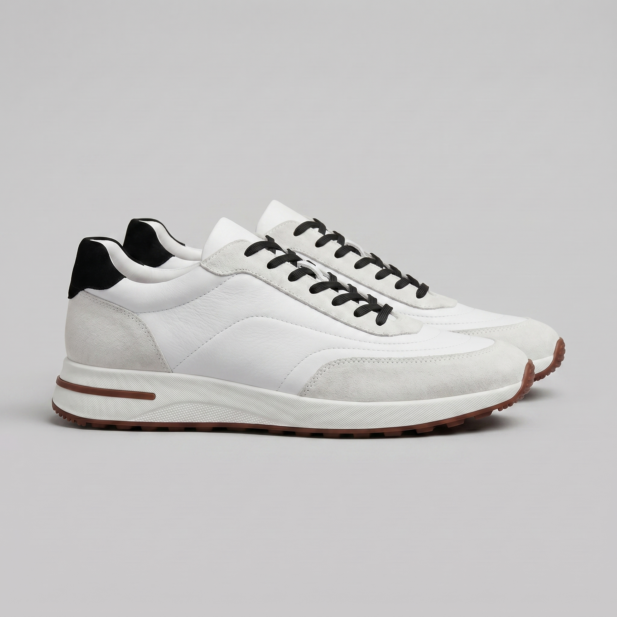 Men's Suede Panel Lace-Up Trainers