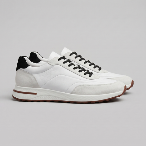 Men's Suede Panel Lace-Up Trainers