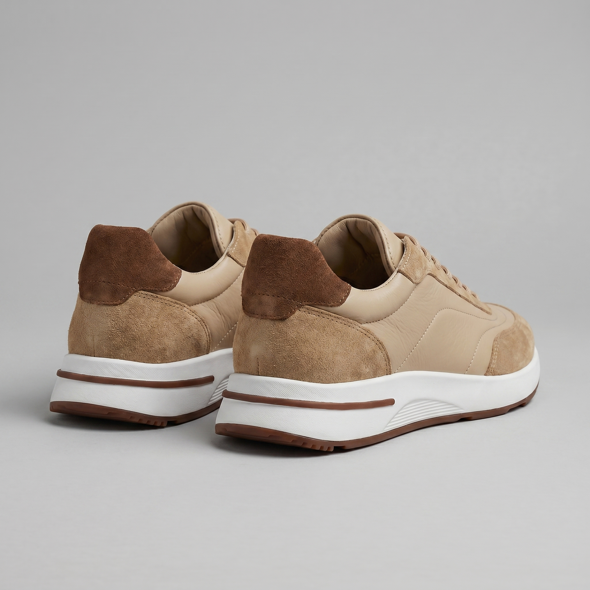 Men's Suede Panel Lace-Up Trainers