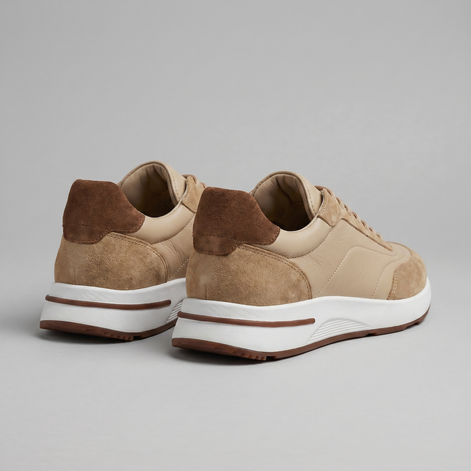 Men's Suede Panel Lace-Up Trainers