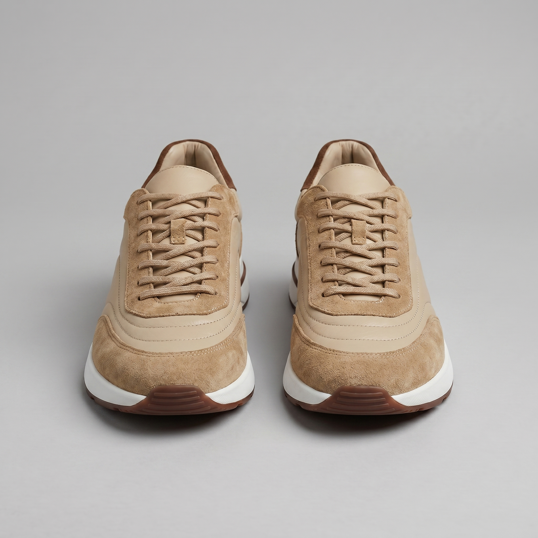 Men's Suede Panel Lace-Up Trainers