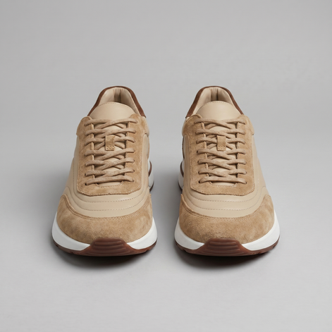 Men's Suede Panel Lace-Up Trainers