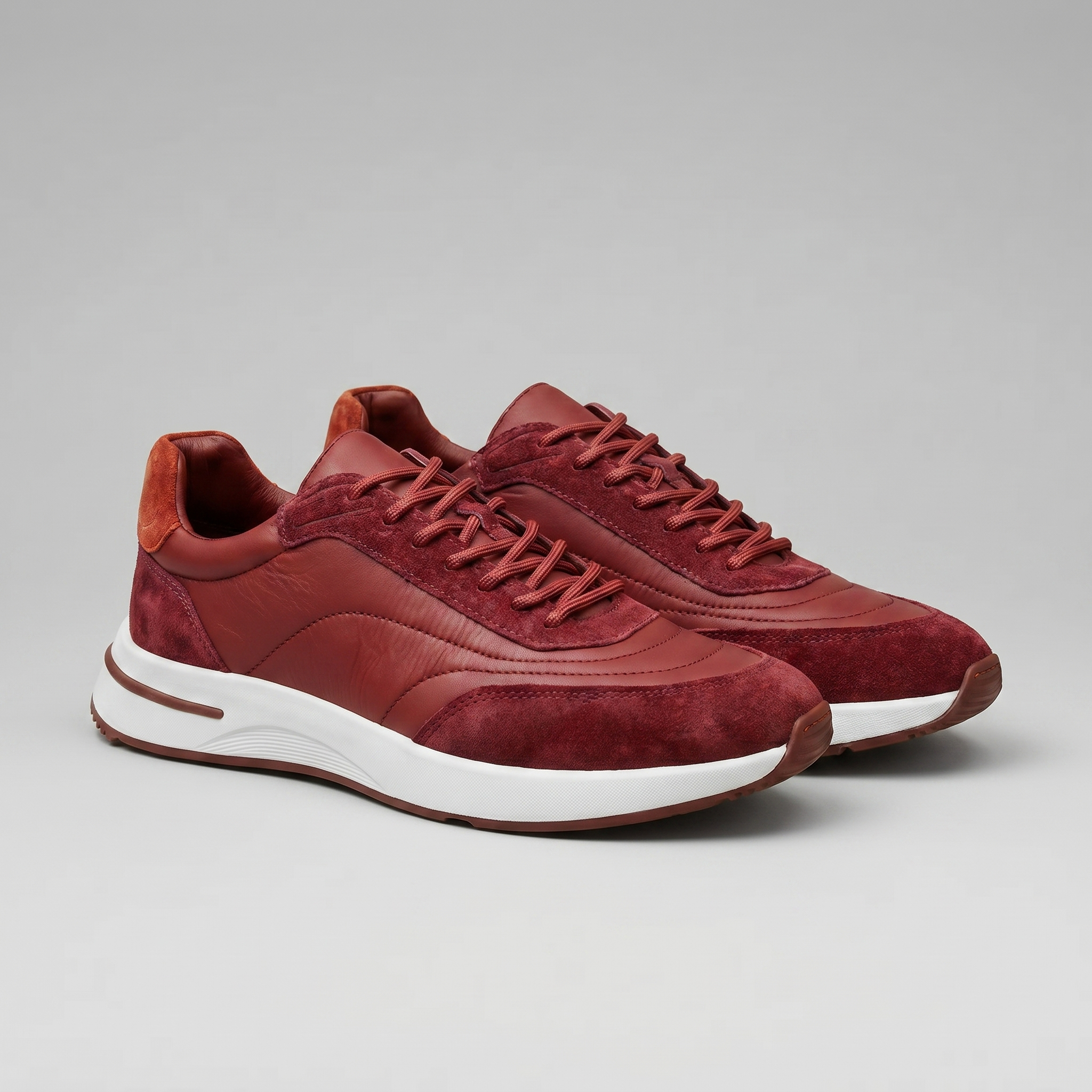 Men's Suede Panel Lace-Up Trainers