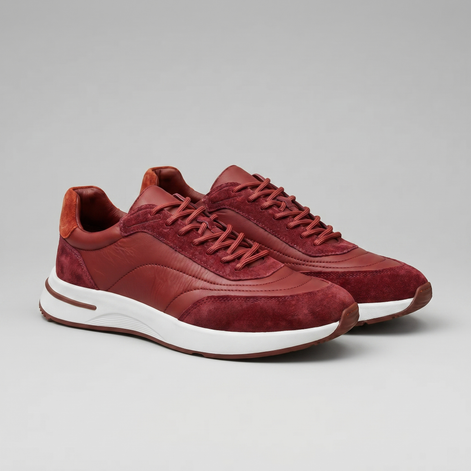 Men's Suede Panel Lace-Up Trainers