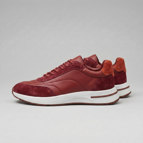 Men's Suede Panel Lace-Up Trainers
