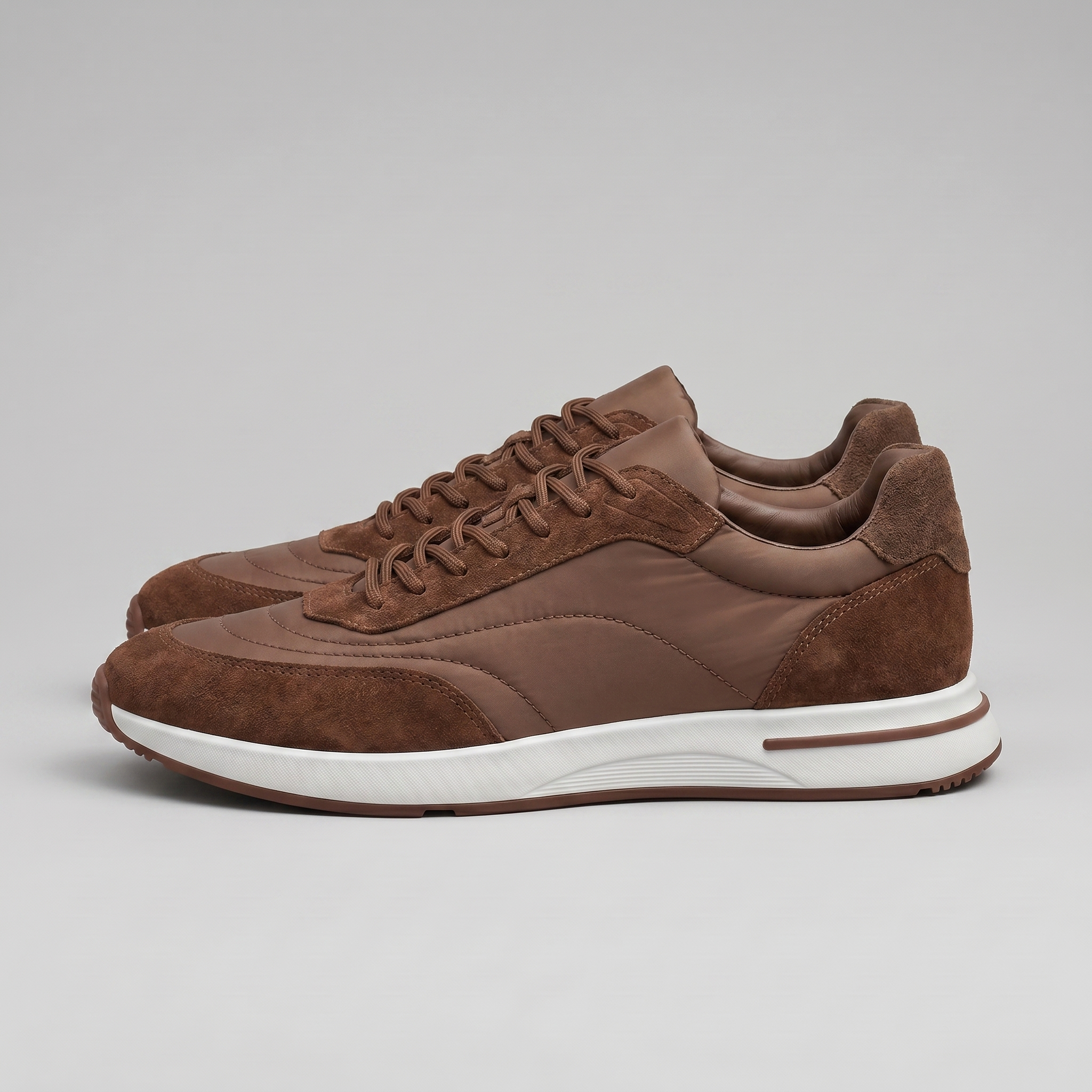 Men's Suede Panel Lace-Up Trainers