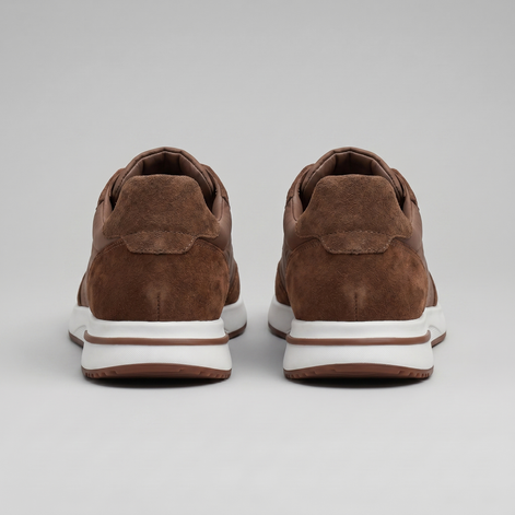 Men's Suede Panel Lace-Up Trainers