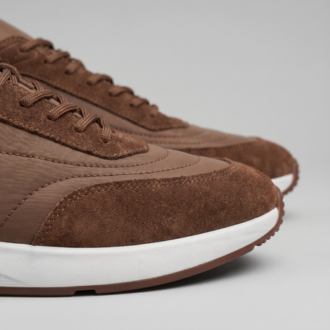 Men's Suede Panel Lace-Up Trainers