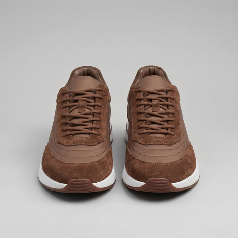 Men's Suede Panel Lace-Up Trainers