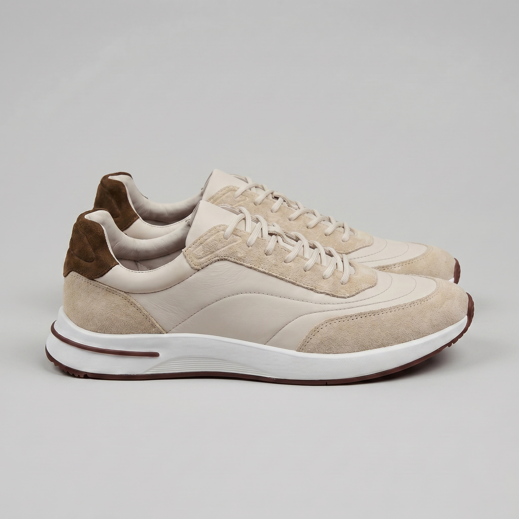 Men's Suede Panel Lace-Up Trainers