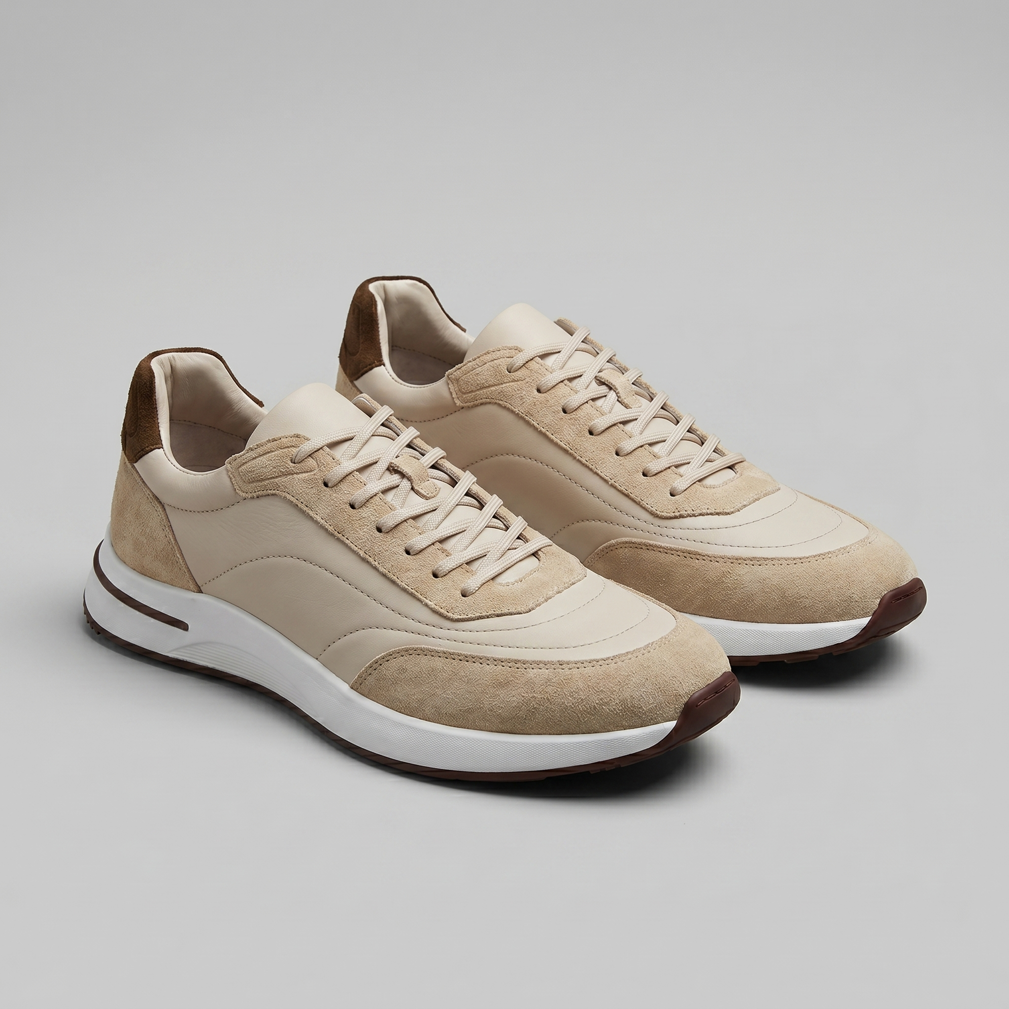 Men's Suede Panel Lace-Up Trainers