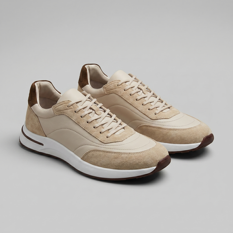 Men's Suede Panel Lace-Up Trainers