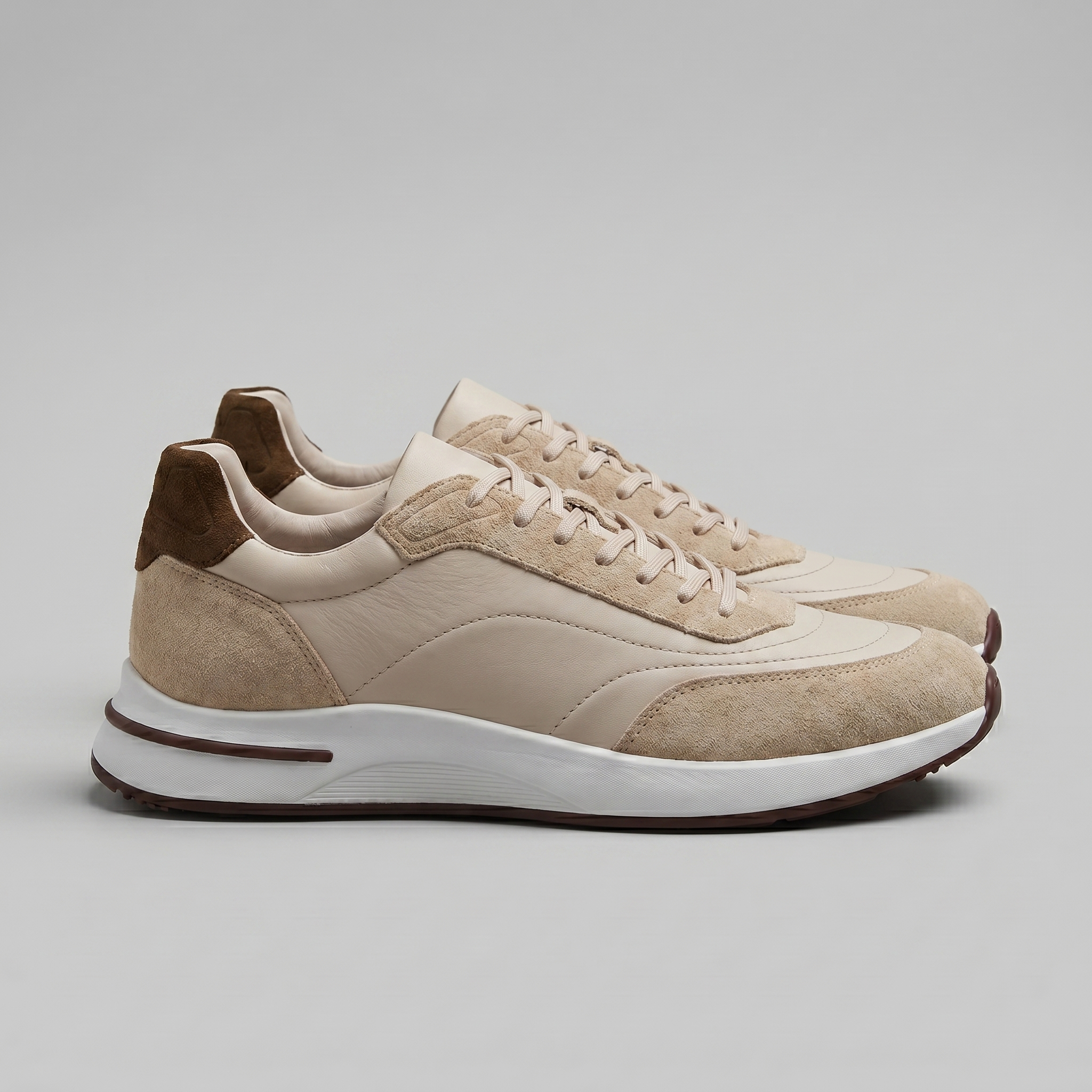 Men's Suede Panel Lace-Up Trainers
