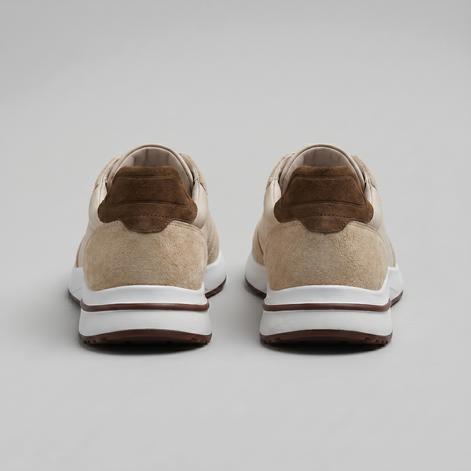 Men's Suede Panel Lace-Up Trainers