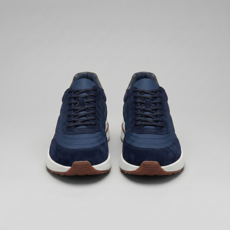 Men's Suede Panel Lace-Up Trainers