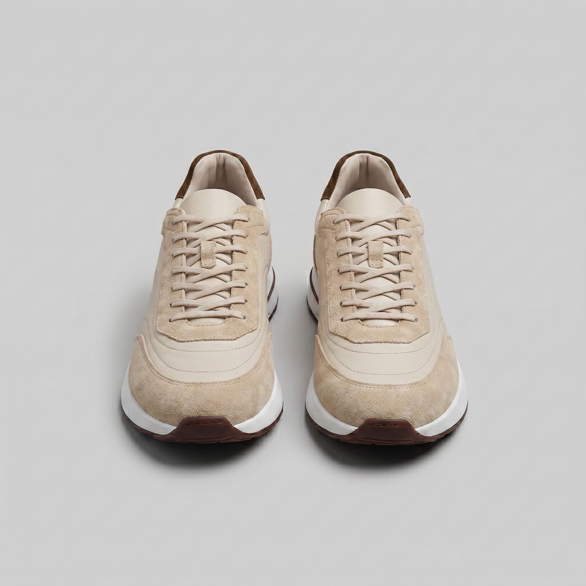 Men's Suede Panel Lace-Up Trainers