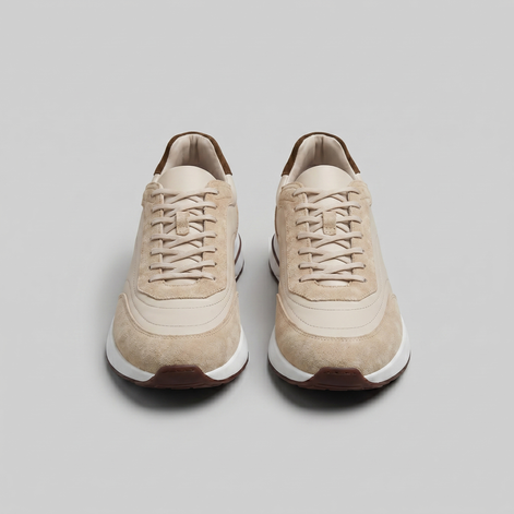Men's Suede Panel Lace-Up Trainers