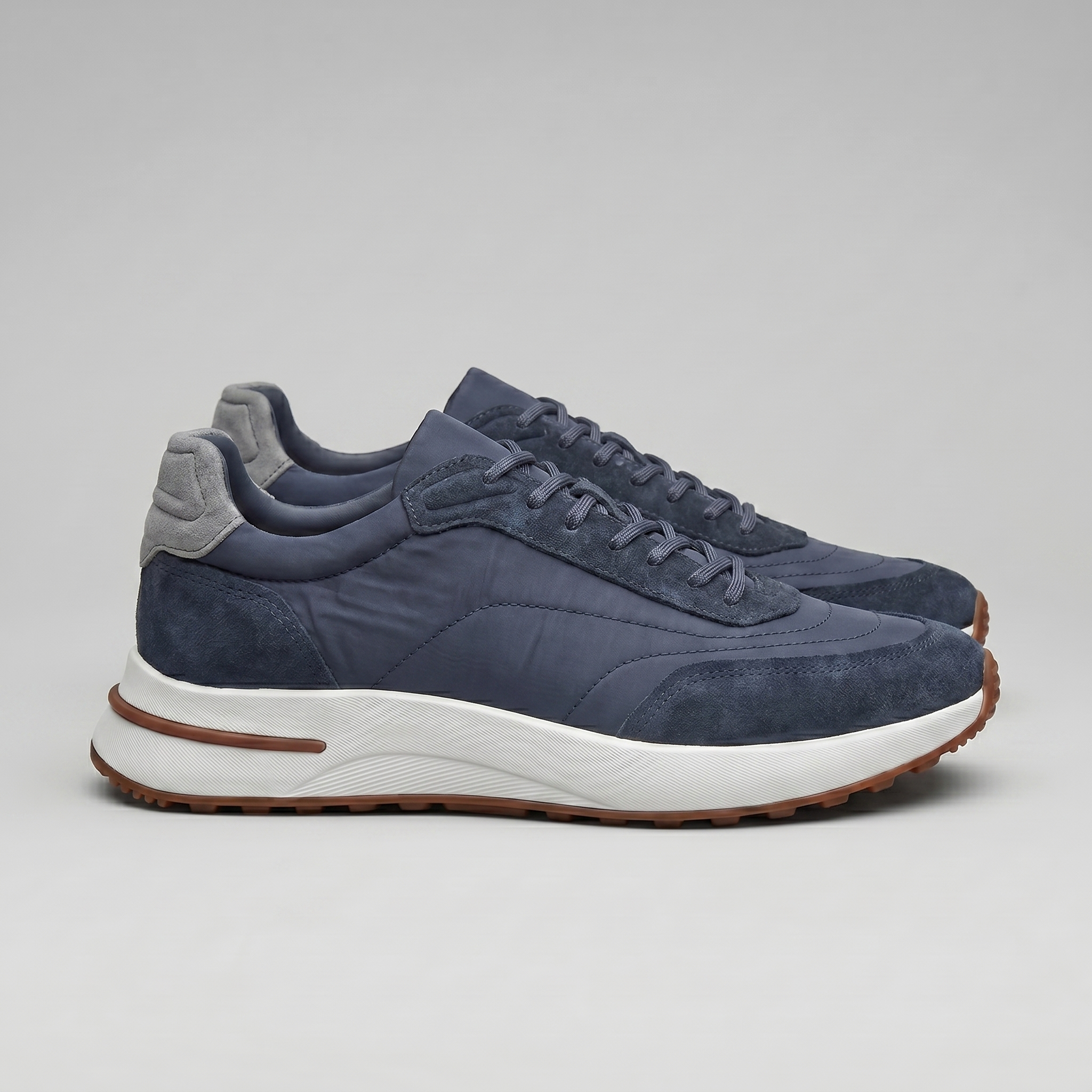 Men's Suede Panel Lace-Up Trainers