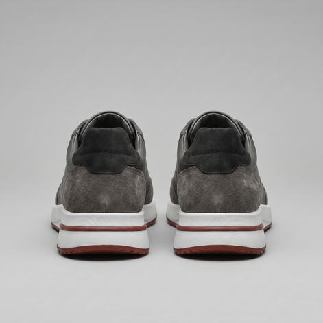 Men's Suede Panel Lace-Up Trainers