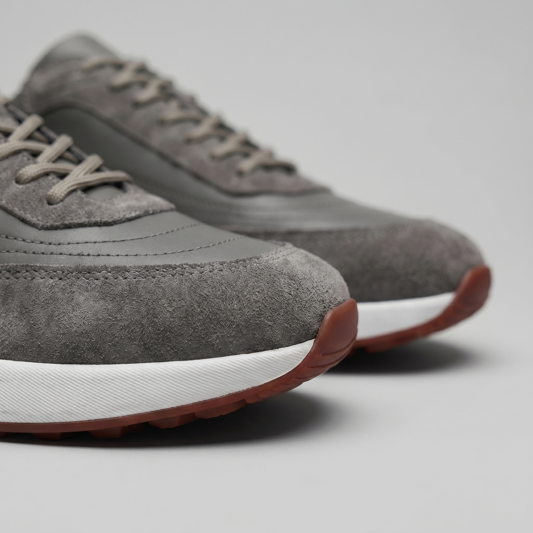 Men's Suede Panel Lace-Up Trainers