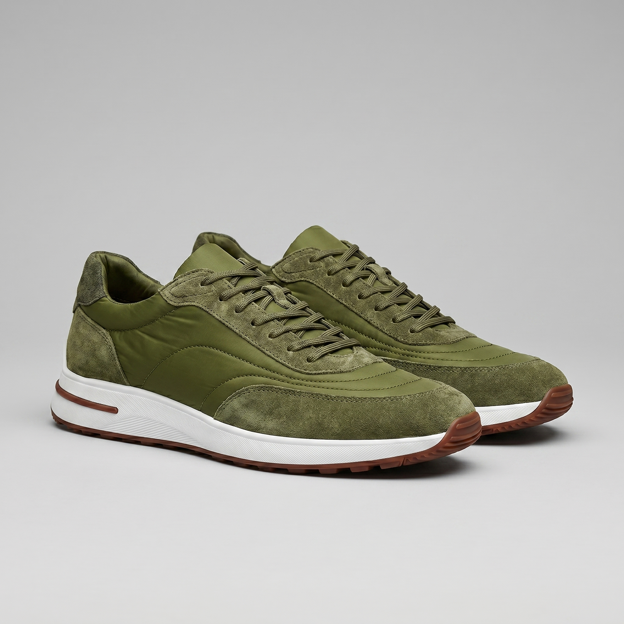Men's Suede Panel Lace-Up Trainers