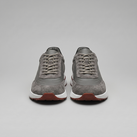 Men's Suede Panel Lace-Up Trainers
