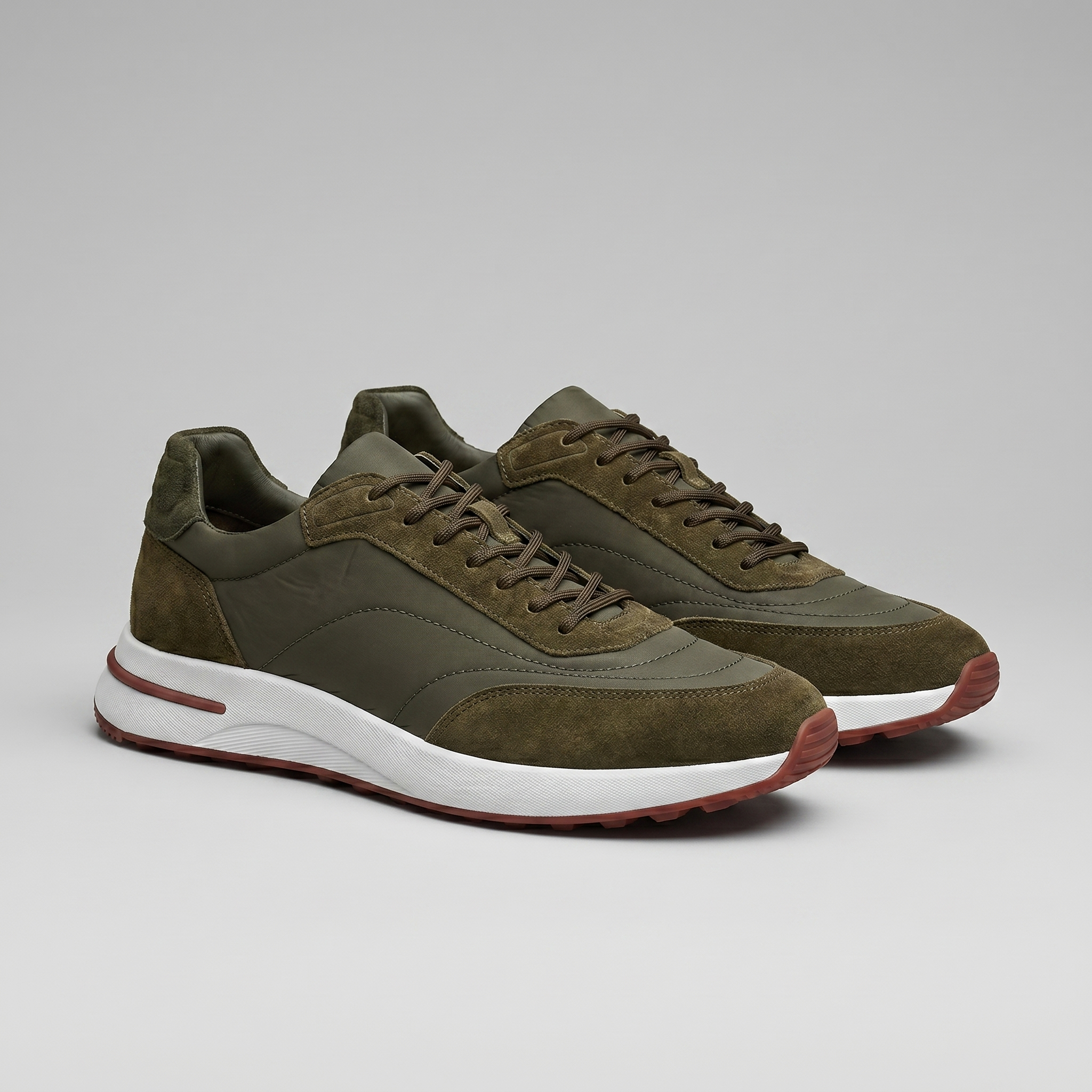 Men's Suede Panel Lace-Up Trainers