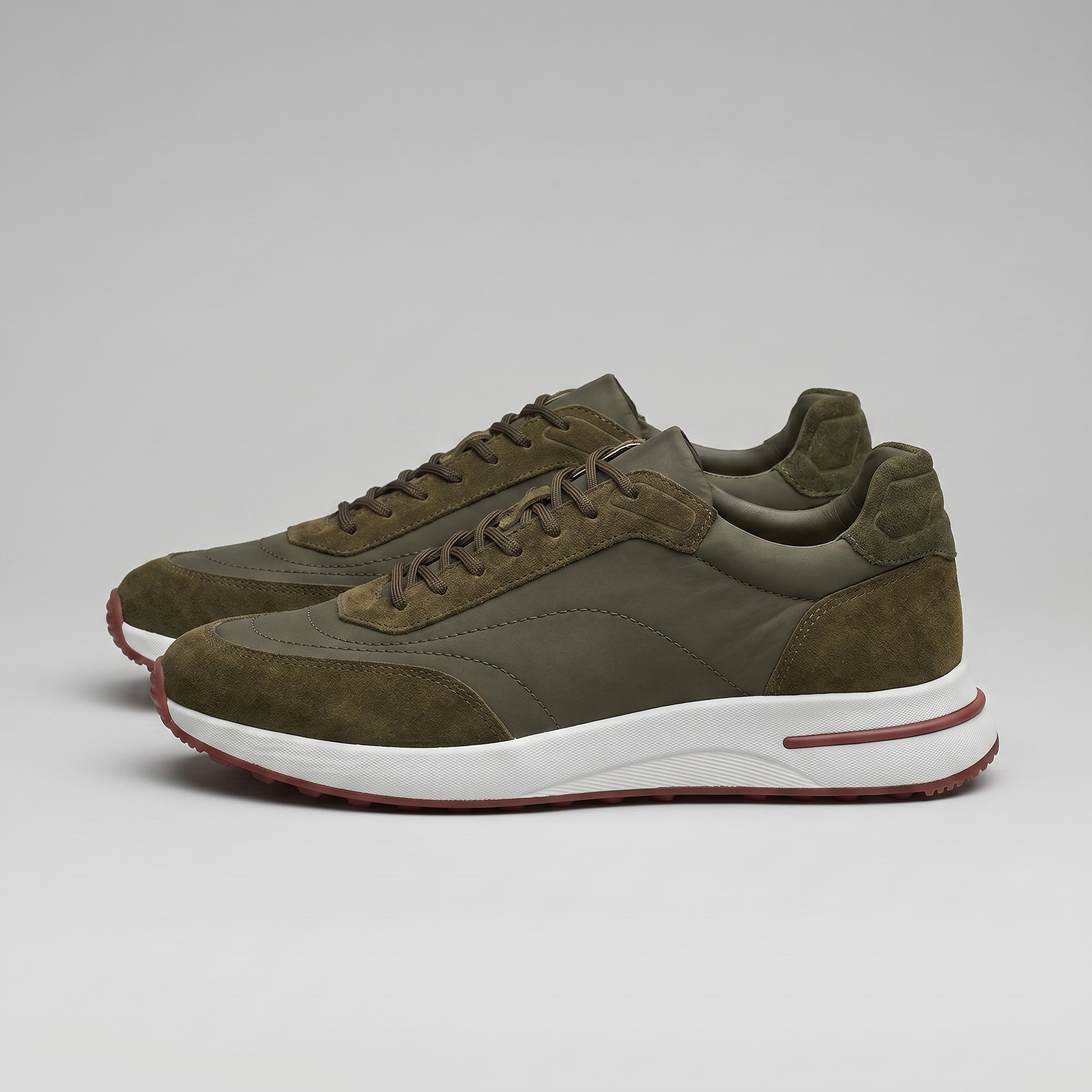 Men's Suede Panel Lace-Up Trainers