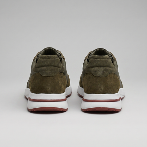 Men's Suede Panel Lace-Up Trainers