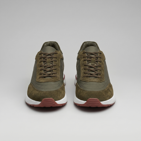 Men's Suede Panel Lace-Up Trainers