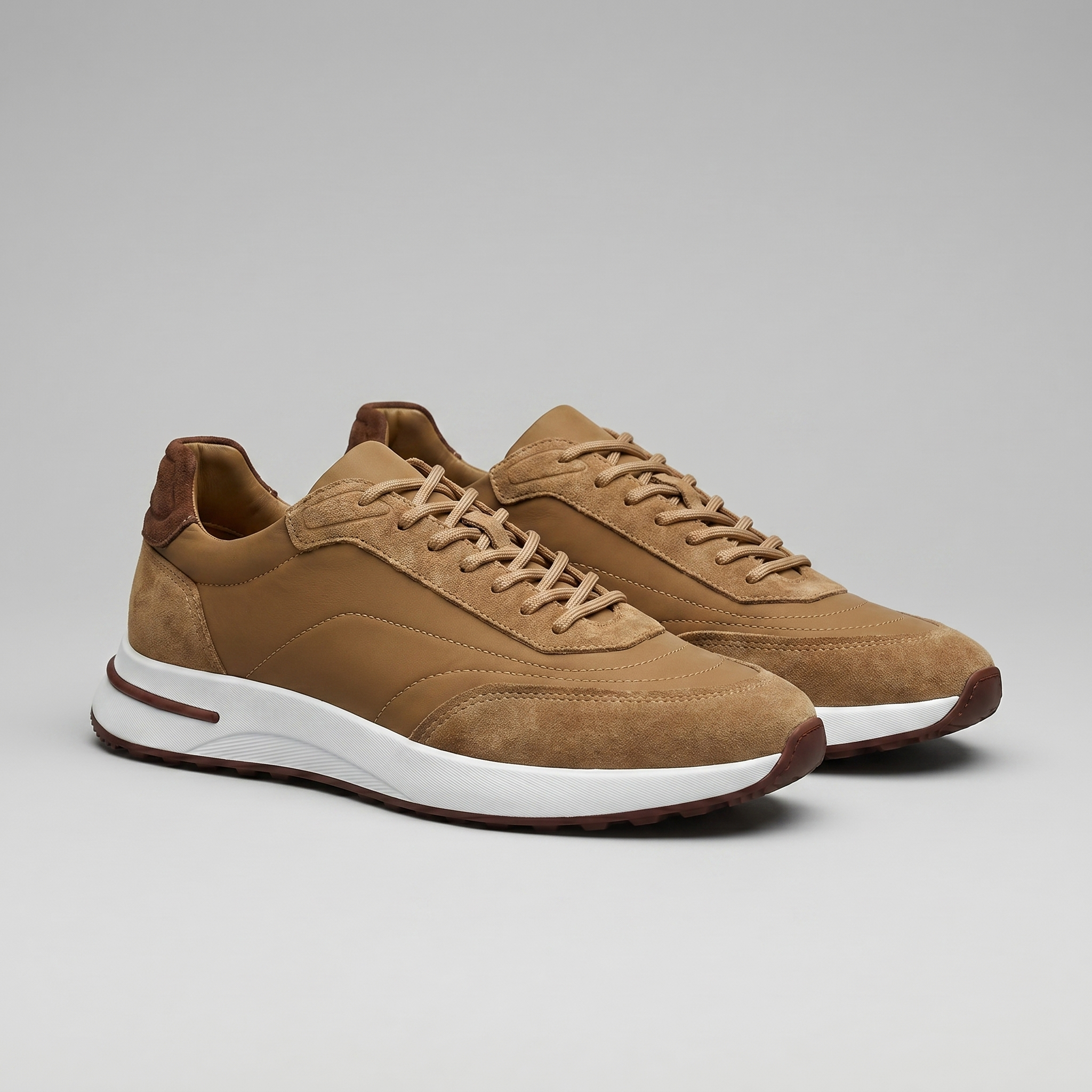 Men's Suede Panel Lace-Up Trainers