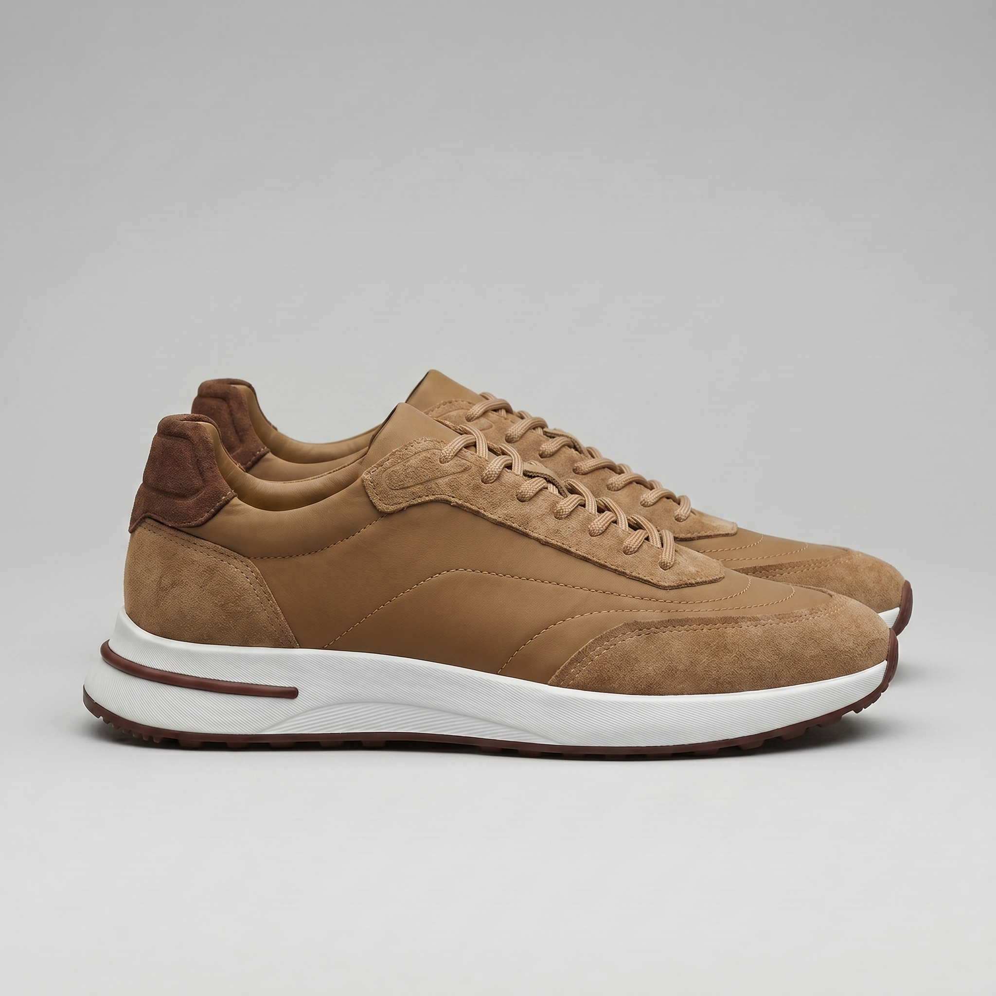Men's Suede Panel Lace-Up Trainers