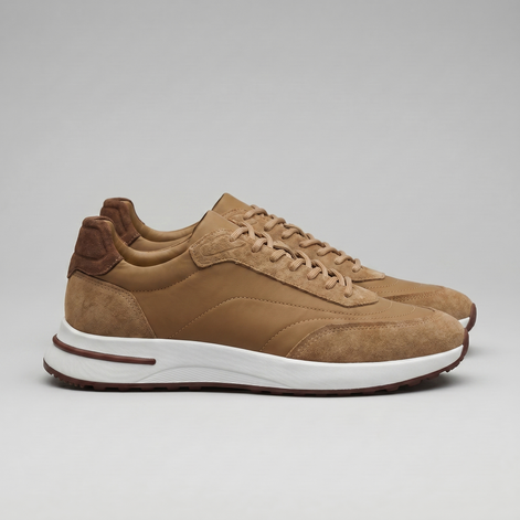 Men's Suede Panel Lace-Up Trainers